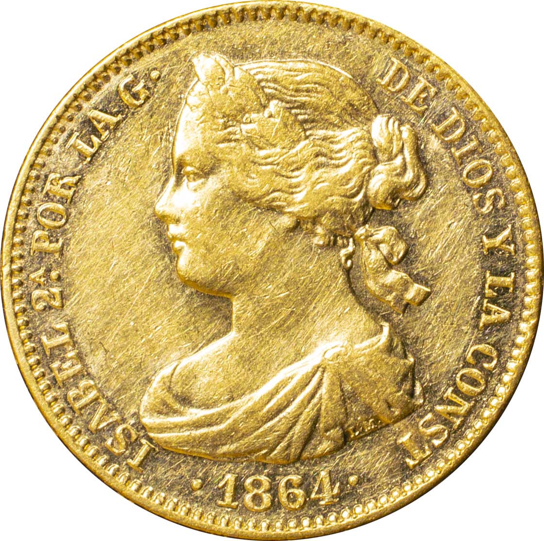 ミ*モ様 1868年 スペイン マドリード イザベル2世 エスクード銀貨 1868